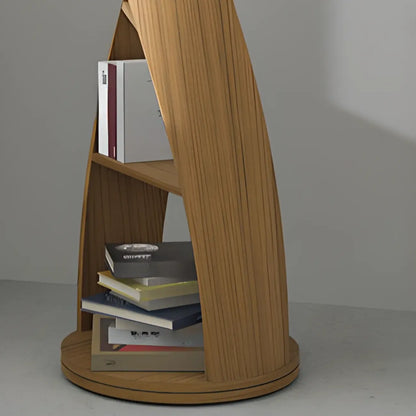 Bibliothèque verticale contemporaine en bois à 5 niveaux en forme de sablier