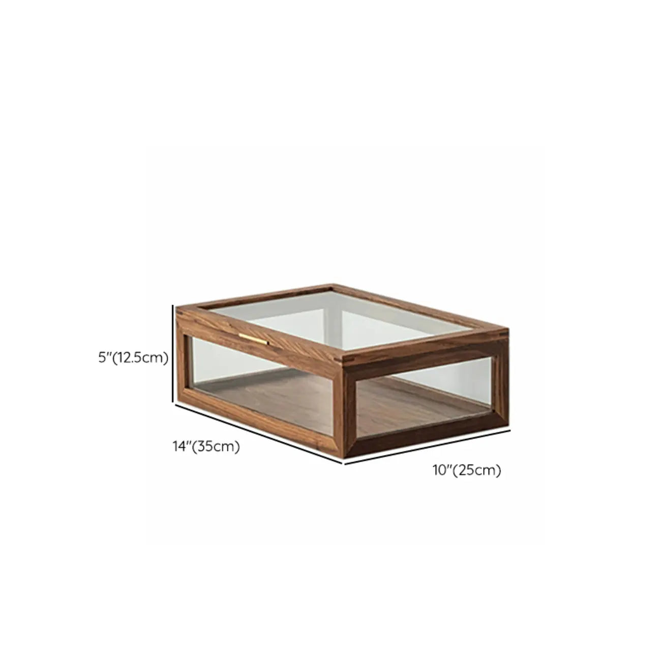 Petite vitrine en bois de noyer avec portes vitrées