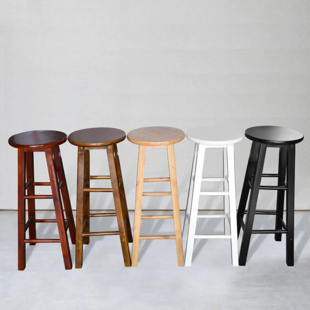Tabourets de bar modernes en bois, hauteur comptoir, sans dossier