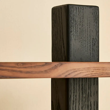 Bibliothèque verticale élégante en bois de frêne à dos ouvert