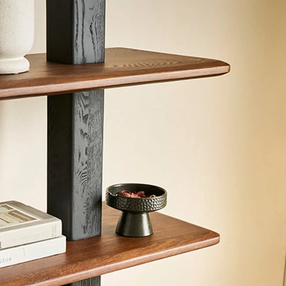 Bibliothèque verticale élégante en bois de frêne à dos ouvert