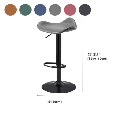 Tabourets de bar modernes pivotants en cuir sans dossier, réglables