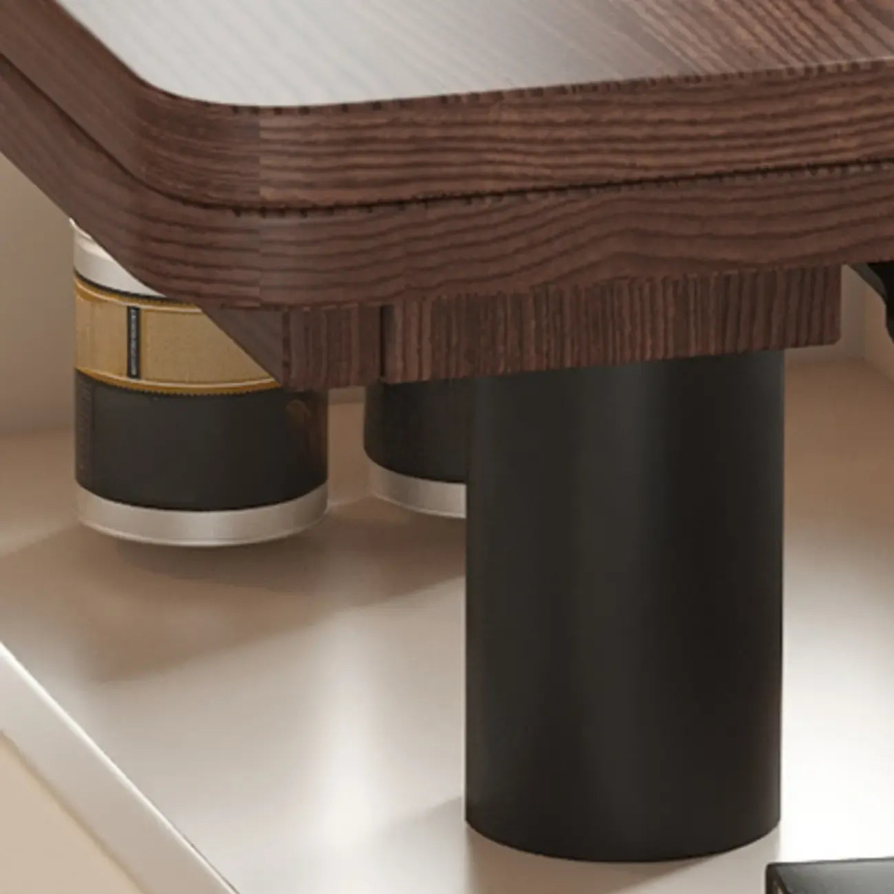 Table d'appoint rectangulaire pliable à plateau relevable en bois et métal avec roulettes