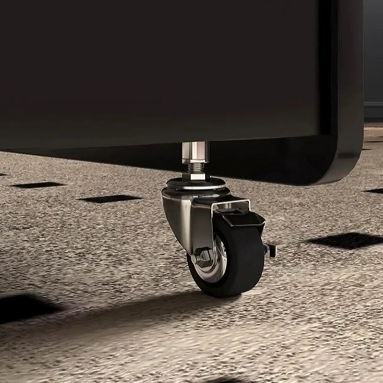 Table basse roulante moderne réglable en bois brun noyer