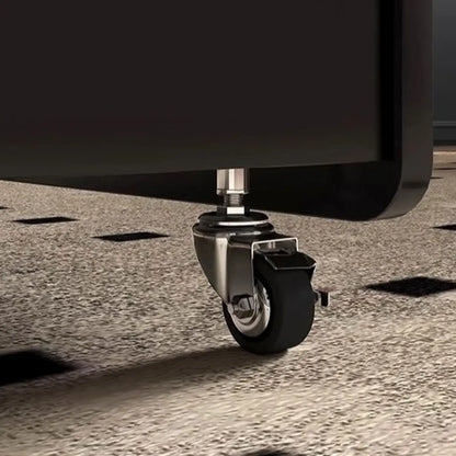 Table basse roulante moderne réglable en bois brun noyer