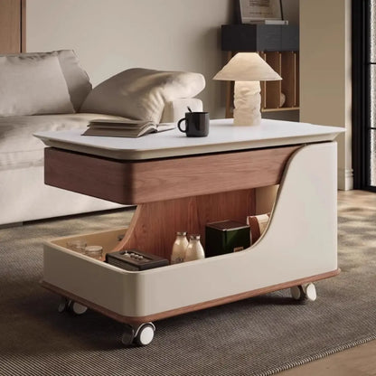 Table d'appoint moderne en bois blanc à plateau réglable