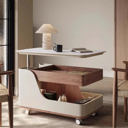 Table d'appoint moderne en bois blanc à plateau réglable