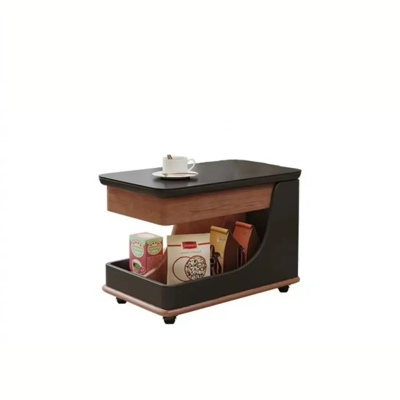 Table d'appoint moderne en bois blanc à plateau réglable