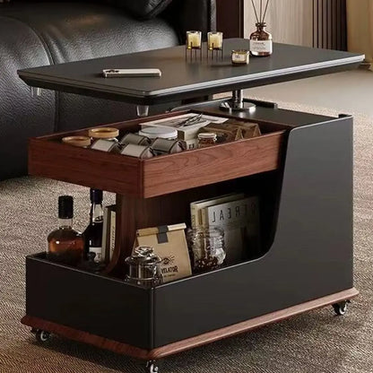 Table d'appoint moderne en bois blanc à plateau réglable