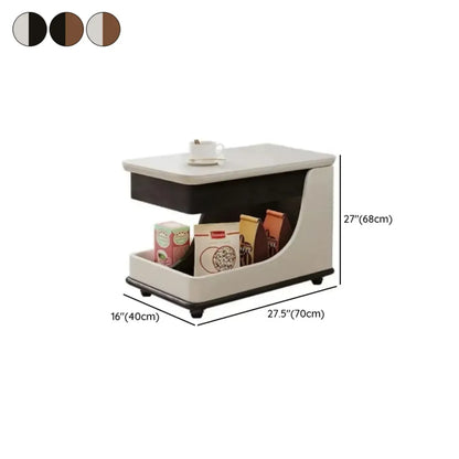 Table d'appoint moderne en bois blanc à plateau réglable