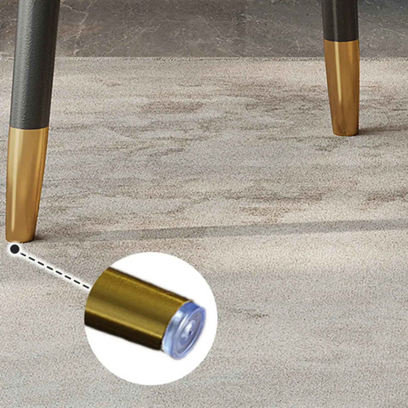 Chaise de salle à manger moderne et glamour en cuir rembourrée