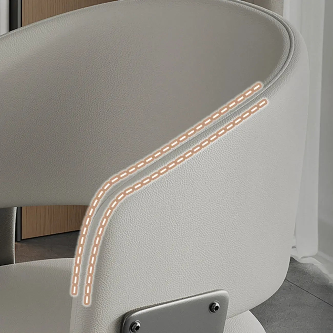 Chaise de salle à manger moderne et glamour en cuir rembourrée