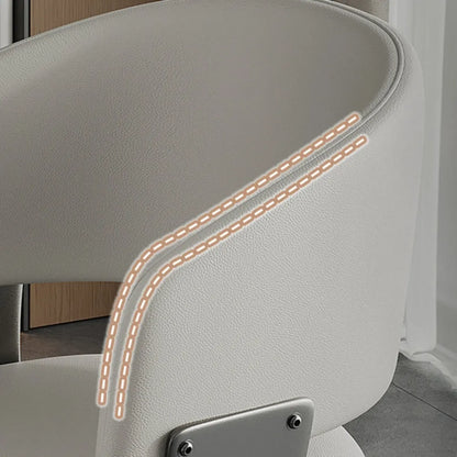 Chaise de salle à manger moderne et glamour en cuir rembourrée