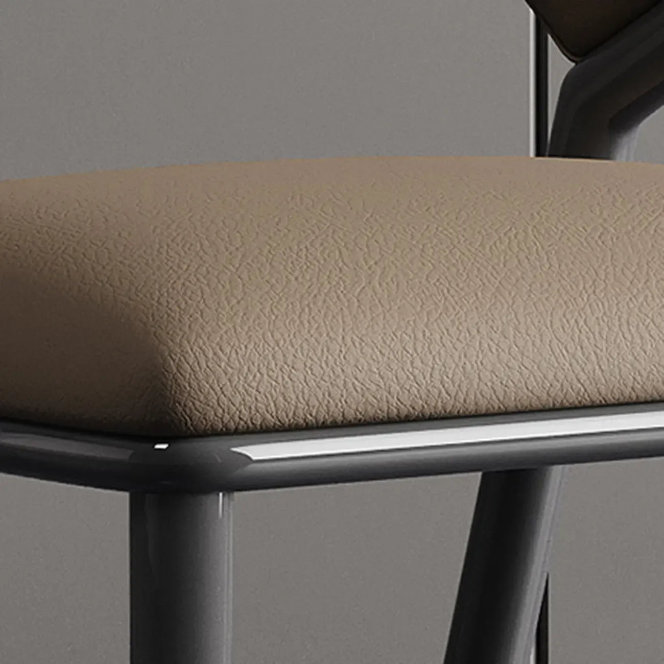 Chaise de salle à manger moderne sans accoudoirs, dossier incurvé, en similicuir.