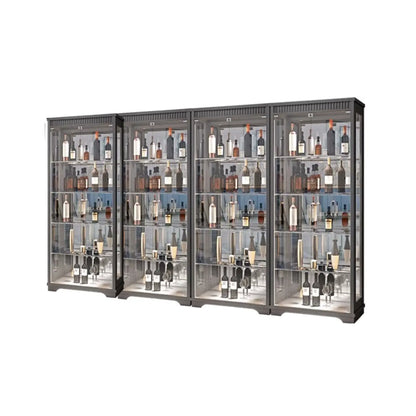 Casier à vin moderne en bois naturel avec étagère en verre