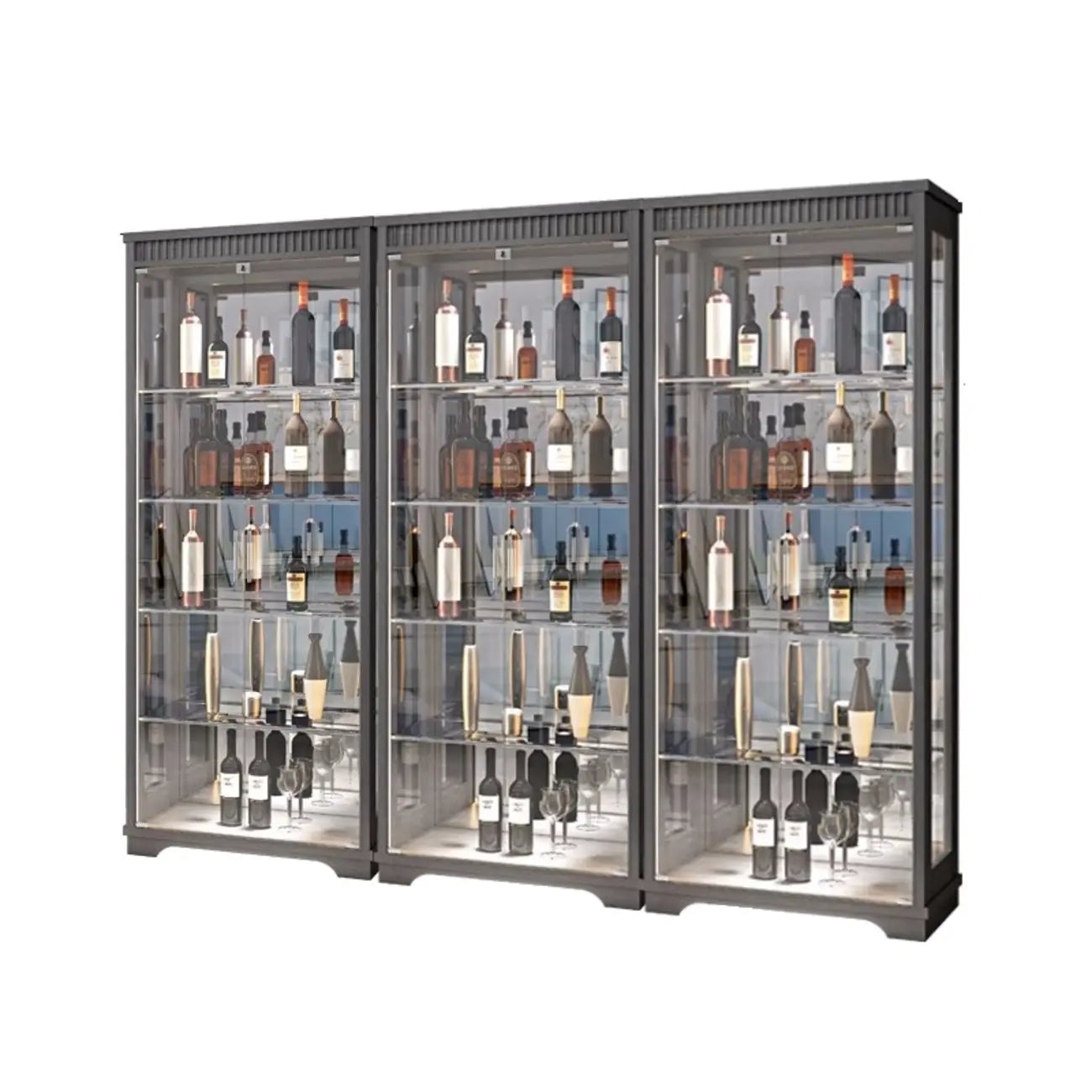 Casier à vin moderne en bois naturel avec étagère en verre