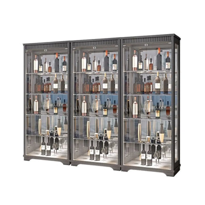 Casier à vin moderne en bois naturel avec étagère en verre