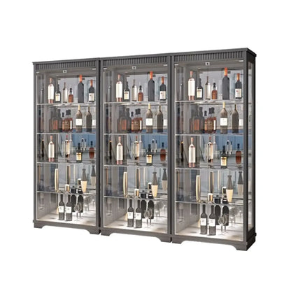 Casier à vin moderne en bois naturel avec étagère en verre