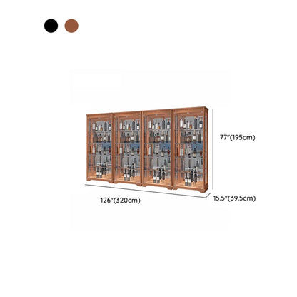 Casier à vin moderne en bois naturel avec étagère en verre