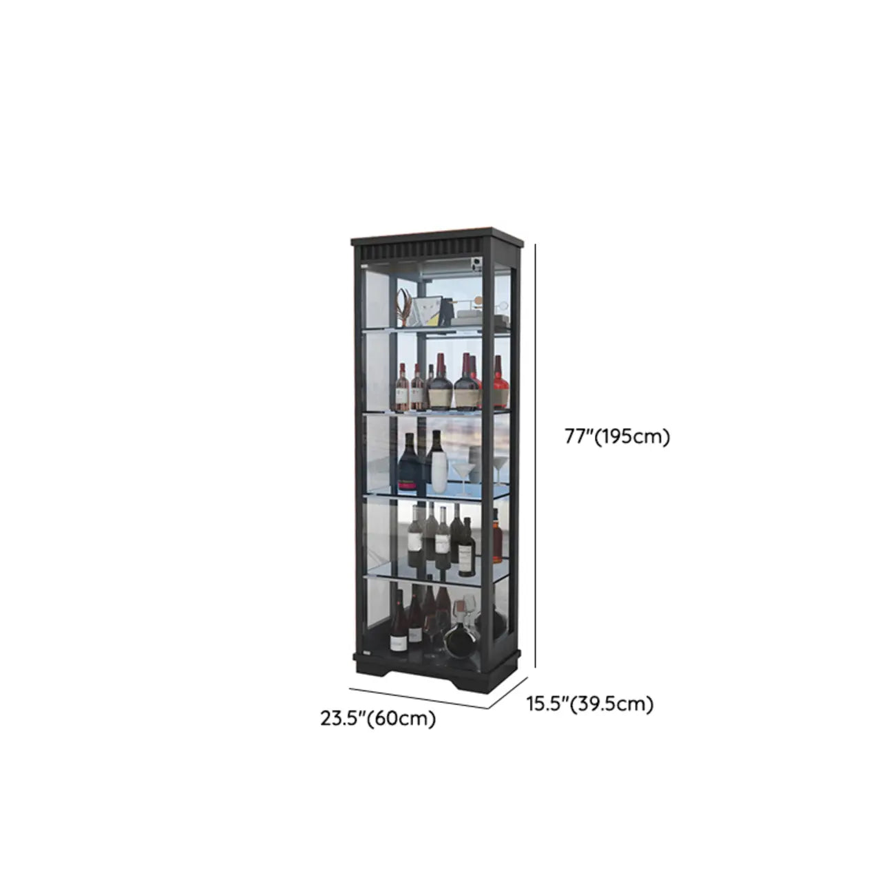 Casier à vin moderne en bois naturel avec étagère en verre