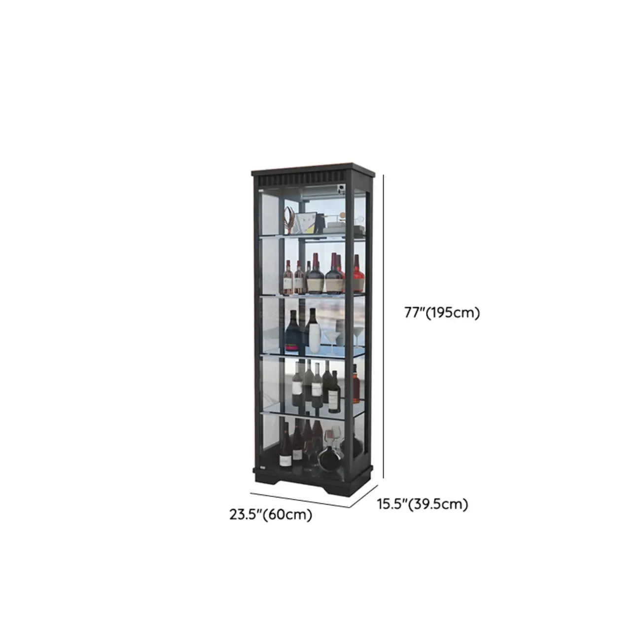 Casier à vin moderne en bois naturel avec étagère en verre