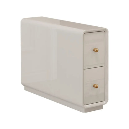 Table d'appoint rectangulaire étroite en bois de noyer avec tiroirs