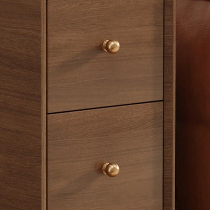 Table d'appoint rectangulaire étroite en bois de noyer avec tiroirs