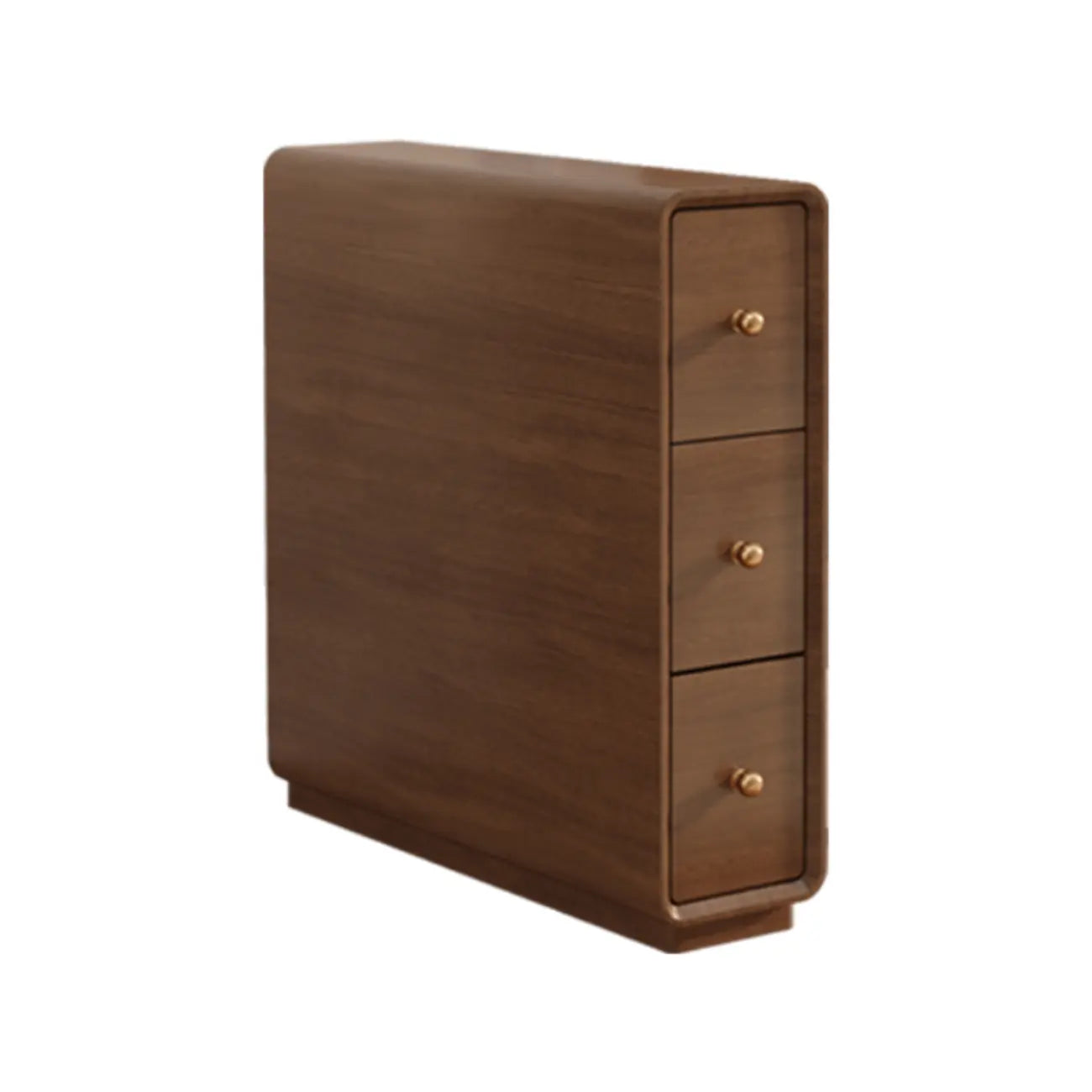 Table d'appoint rectangulaire étroite en bois de noyer avec tiroirs