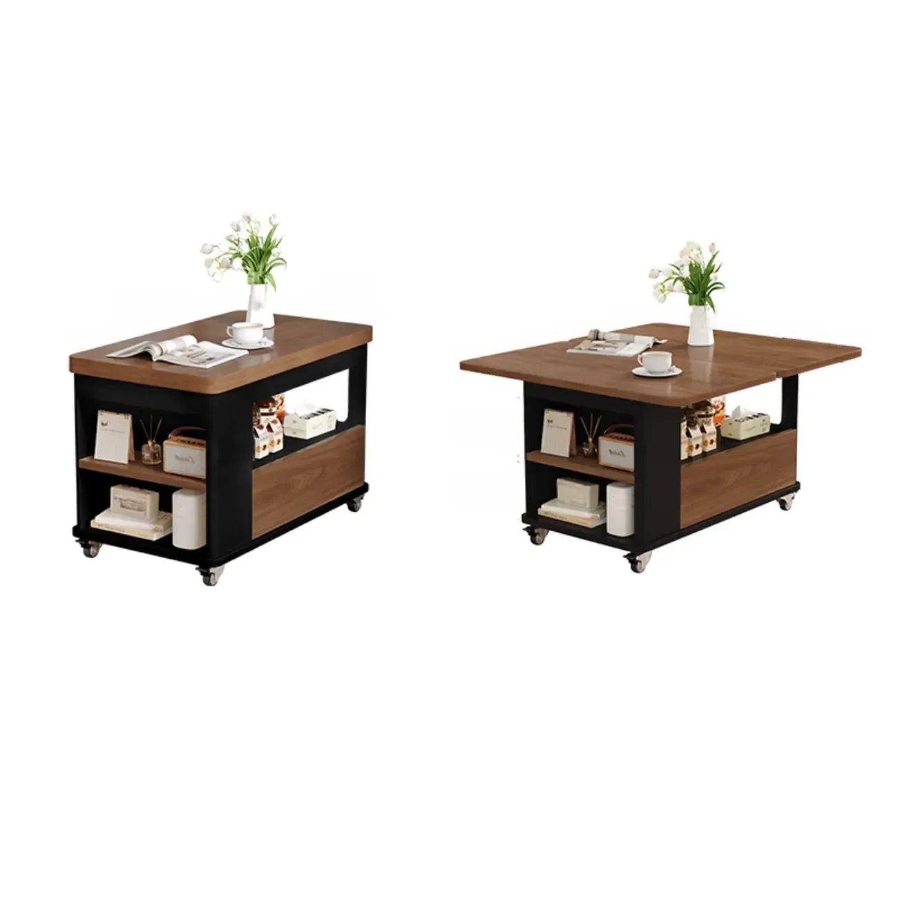 Table d'appoint moderne, élégante et polyvalente en bois avec roulettes