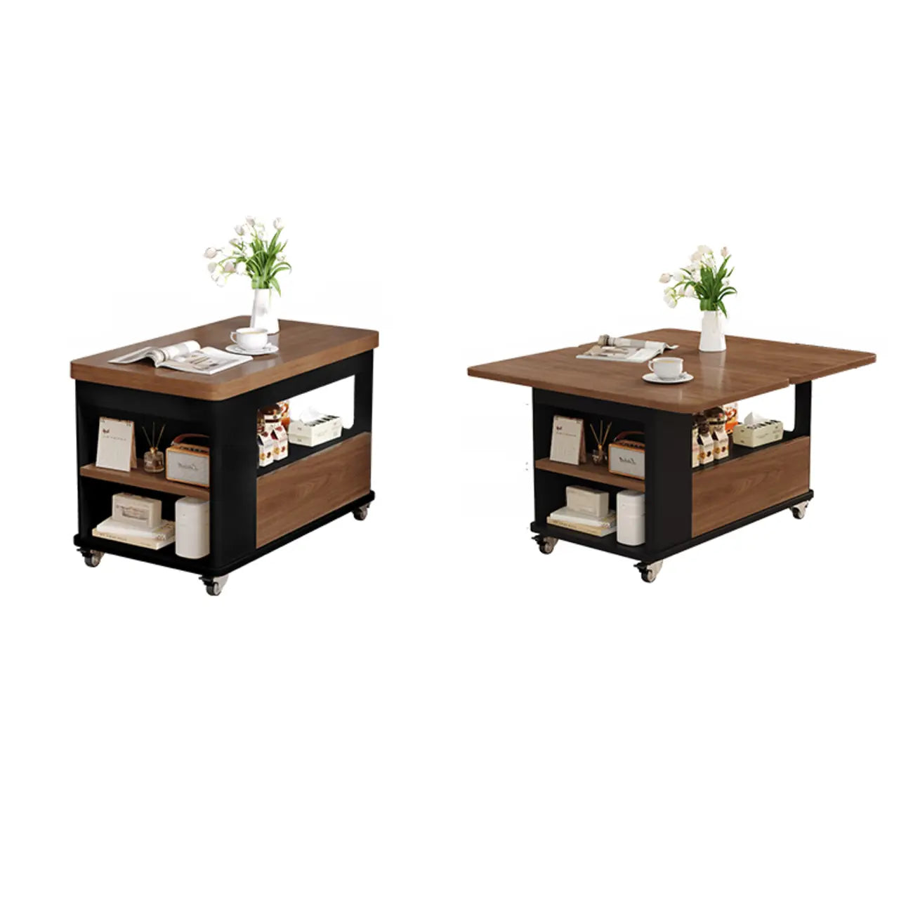 Table d'appoint moderne, élégante et polyvalente en bois avec roulettes