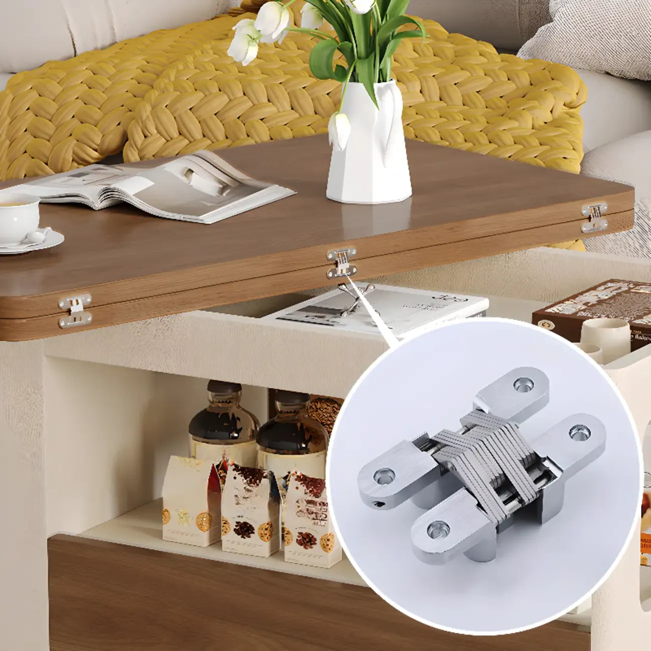 Table d'appoint moderne, élégante et polyvalente en bois avec roulettes