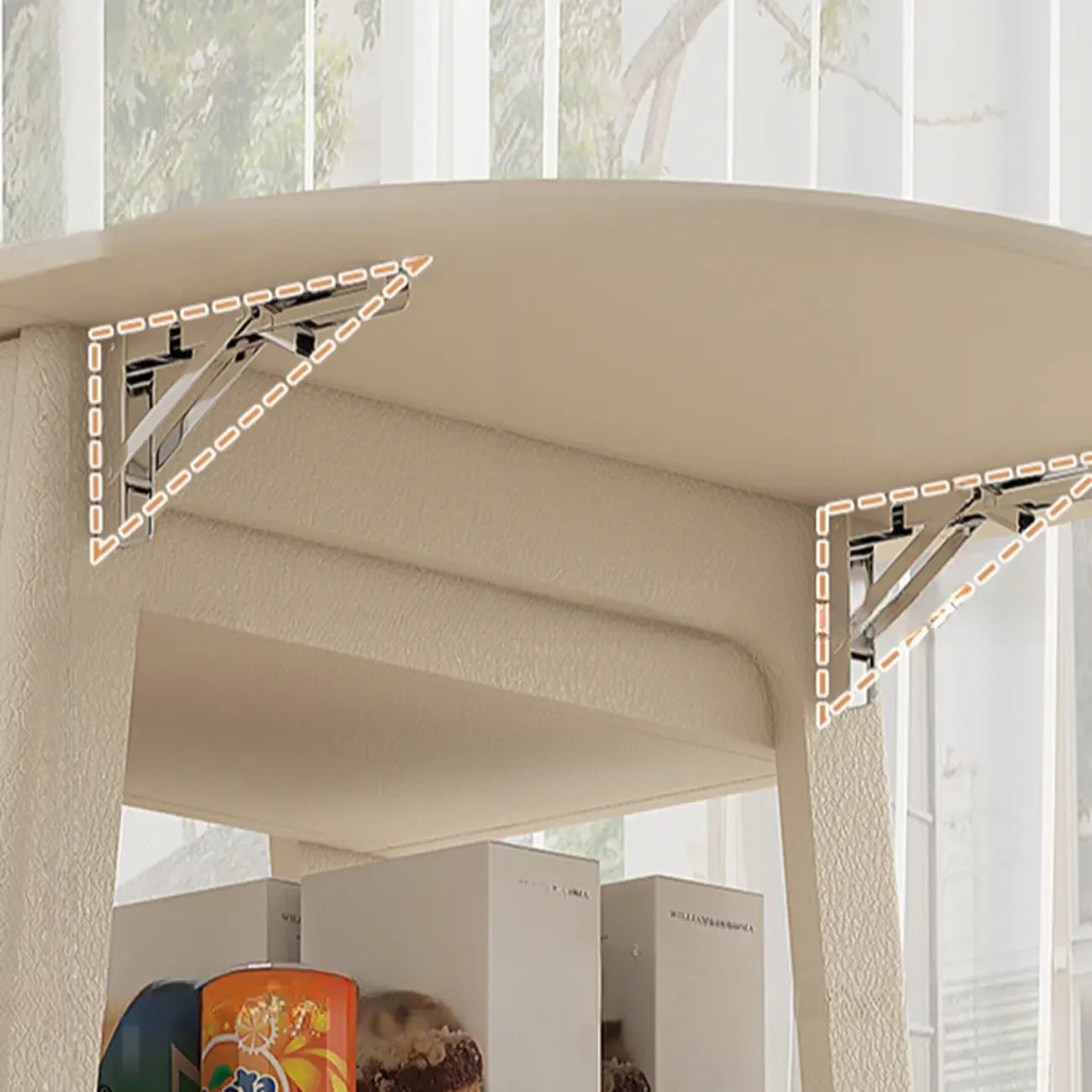 Petite table d'appoint pliable en bois blanc moderne à roulettes