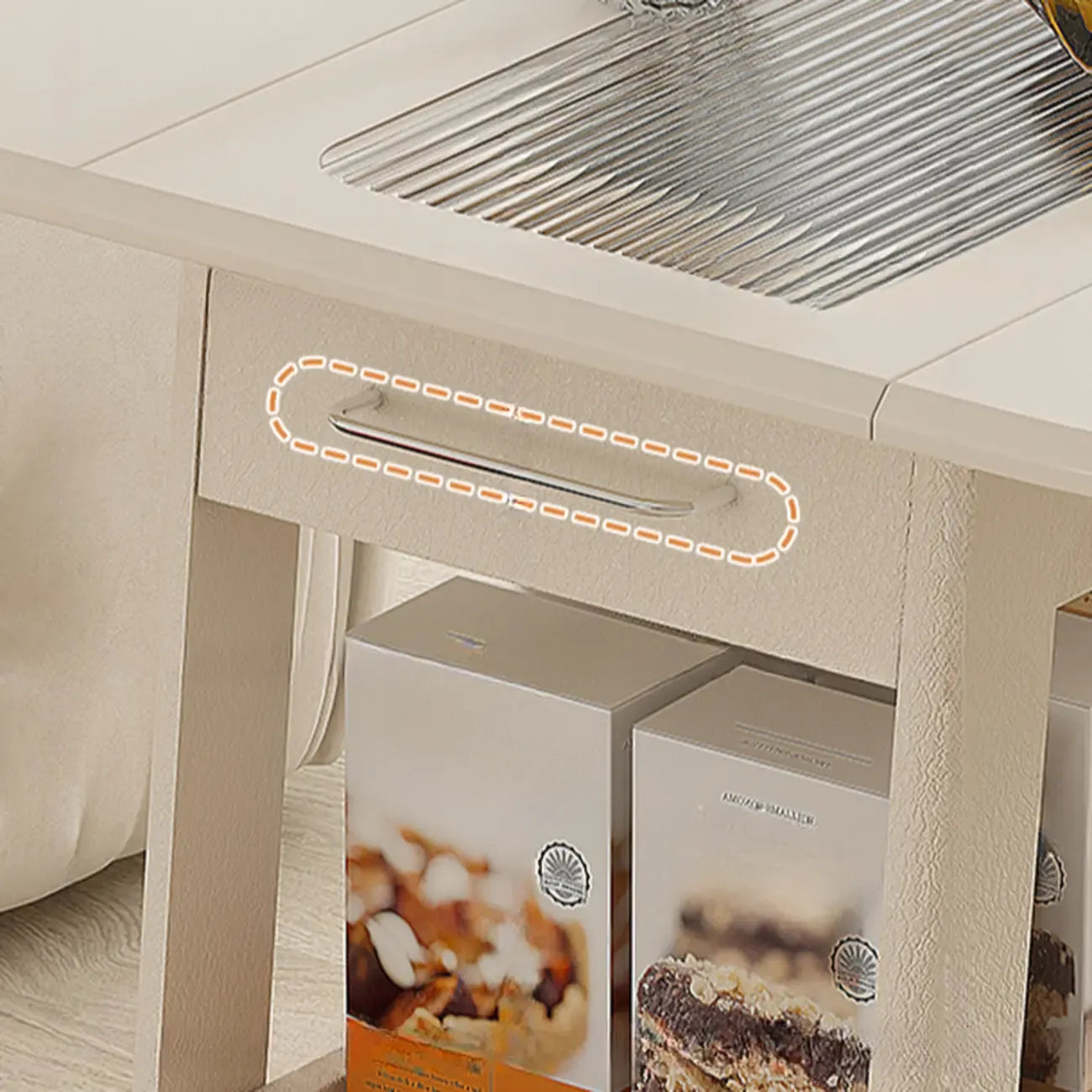 Petite table d'appoint pliable en bois blanc moderne à roulettes