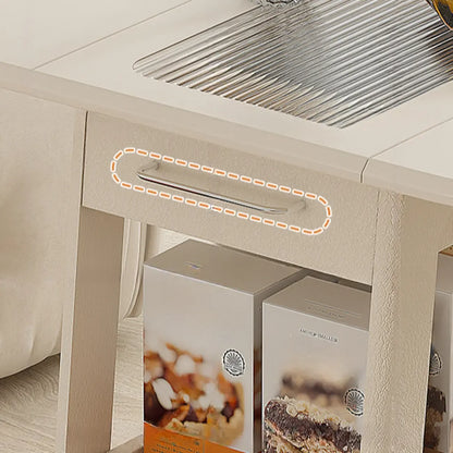 Petite table d'appoint pliable en bois blanc moderne à roulettes