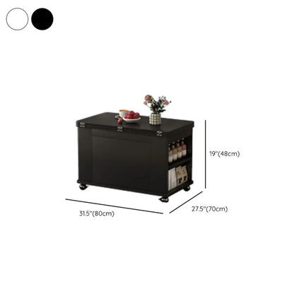 Petite table d'appoint pliable en bois blanc moderne à roulettes