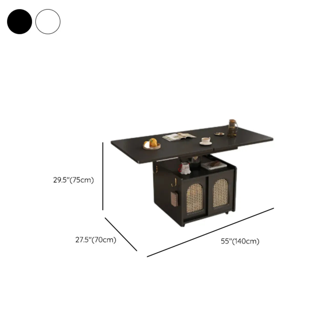 Petite table d'appoint pliable en bois blanc moderne à roulettes