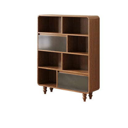 Bibliothèque verticale en bois de style moderne du milieu du siècle