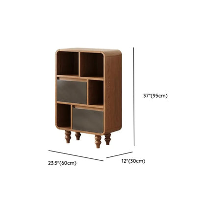 Bibliothèque verticale en bois de style moderne du milieu du siècle