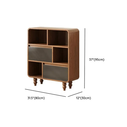 Bibliothèque verticale en bois de style moderne du milieu du siècle