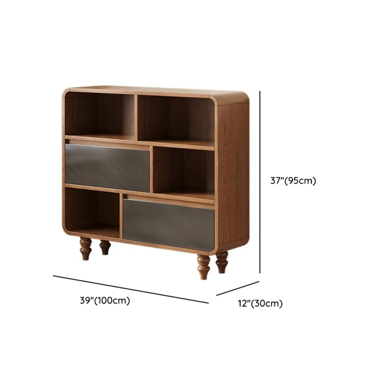 Bibliothèque verticale en bois de style moderne du milieu du siècle