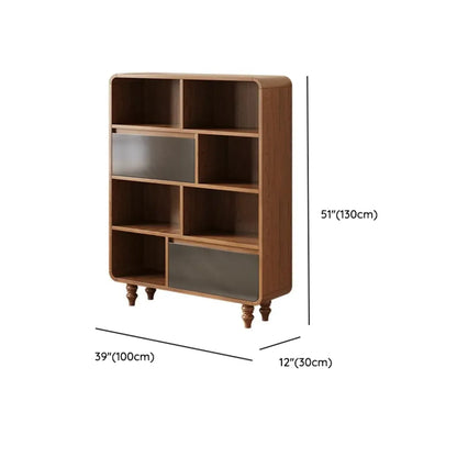 Bibliothèque verticale en bois de style moderne du milieu du siècle