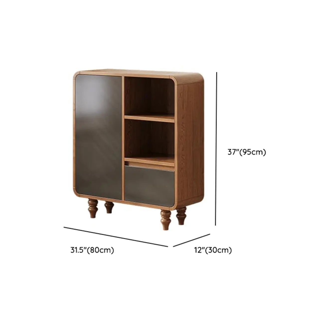 Bibliothèque verticale en bois de style moderne du milieu du siècle