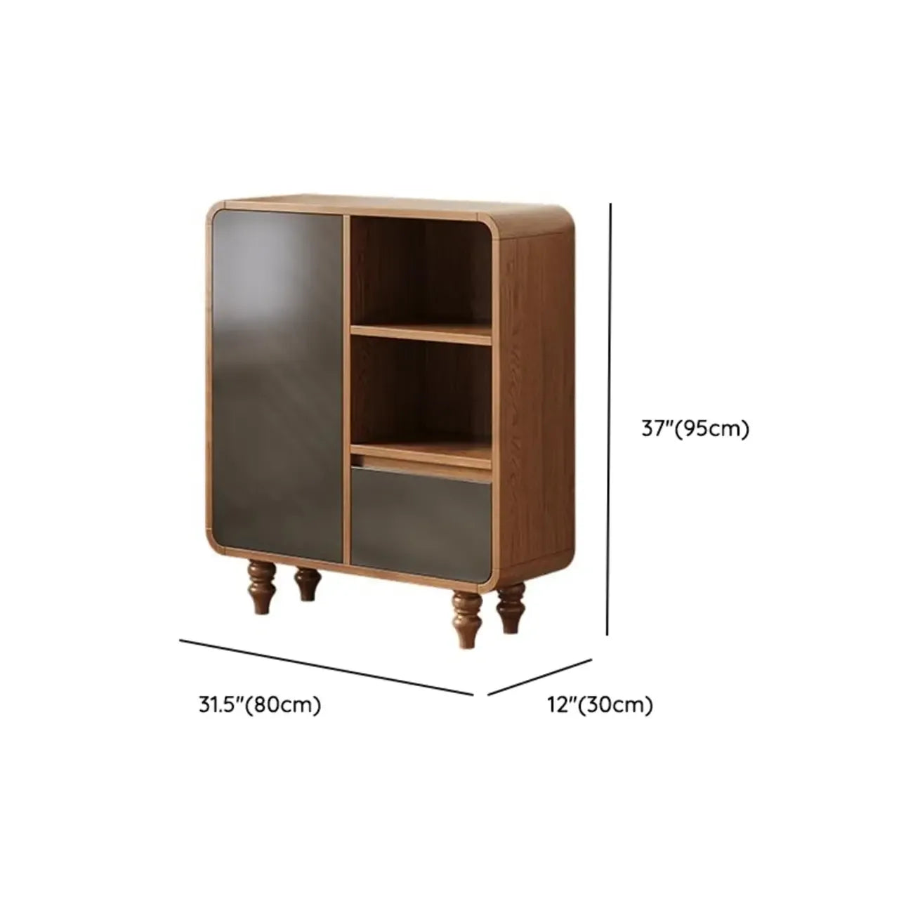 Bibliothèque verticale en bois de style moderne du milieu du siècle