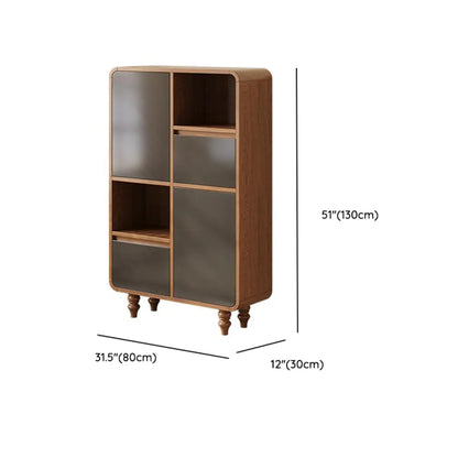 Bibliothèque verticale en bois de style moderne du milieu du siècle