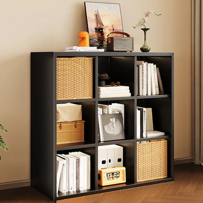 Bibliothèque cubique moderne en acier avec bacs en tissu