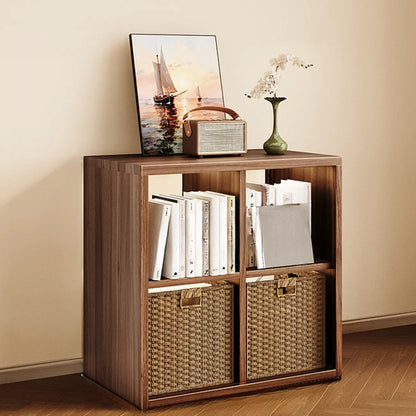 Bibliothèque cubique moderne en acier avec bacs en tissu