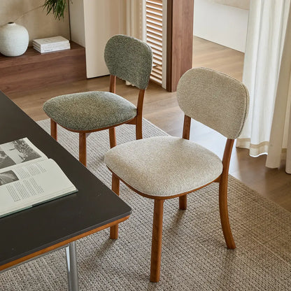 Chaise de salle à manger moderne sans accoudoirs, en bois massif rembourrée