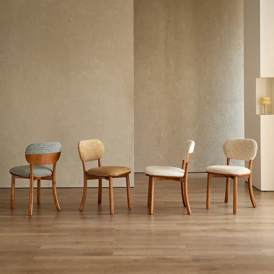 Chaise de salle à manger moderne sans accoudoirs, en bois massif rembourrée