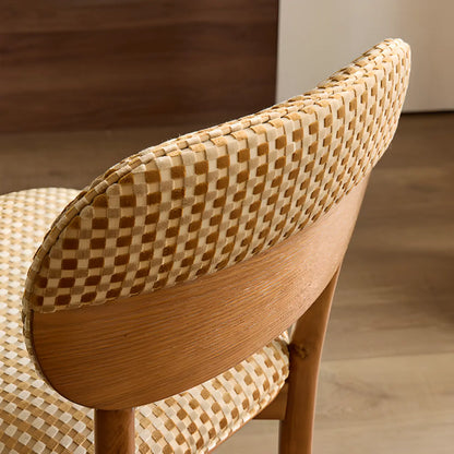 Chaise de salle à manger moderne sans accoudoirs, en bois massif rembourrée