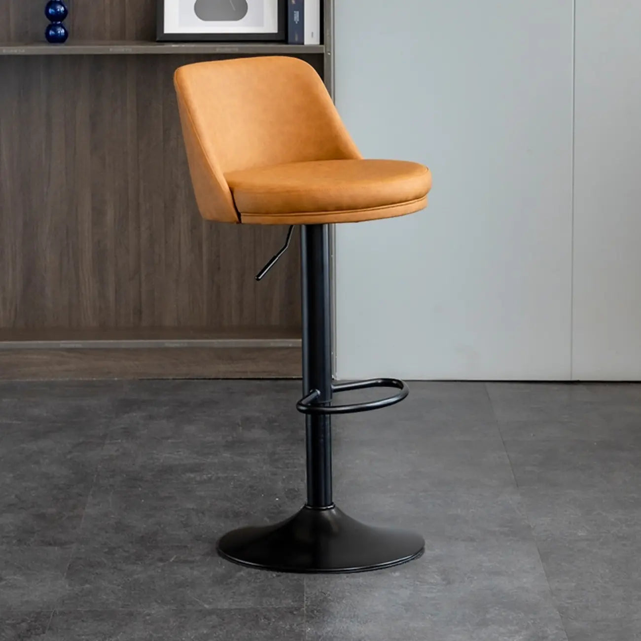 Tabourets de bar modernes pivotants en cuir réglables